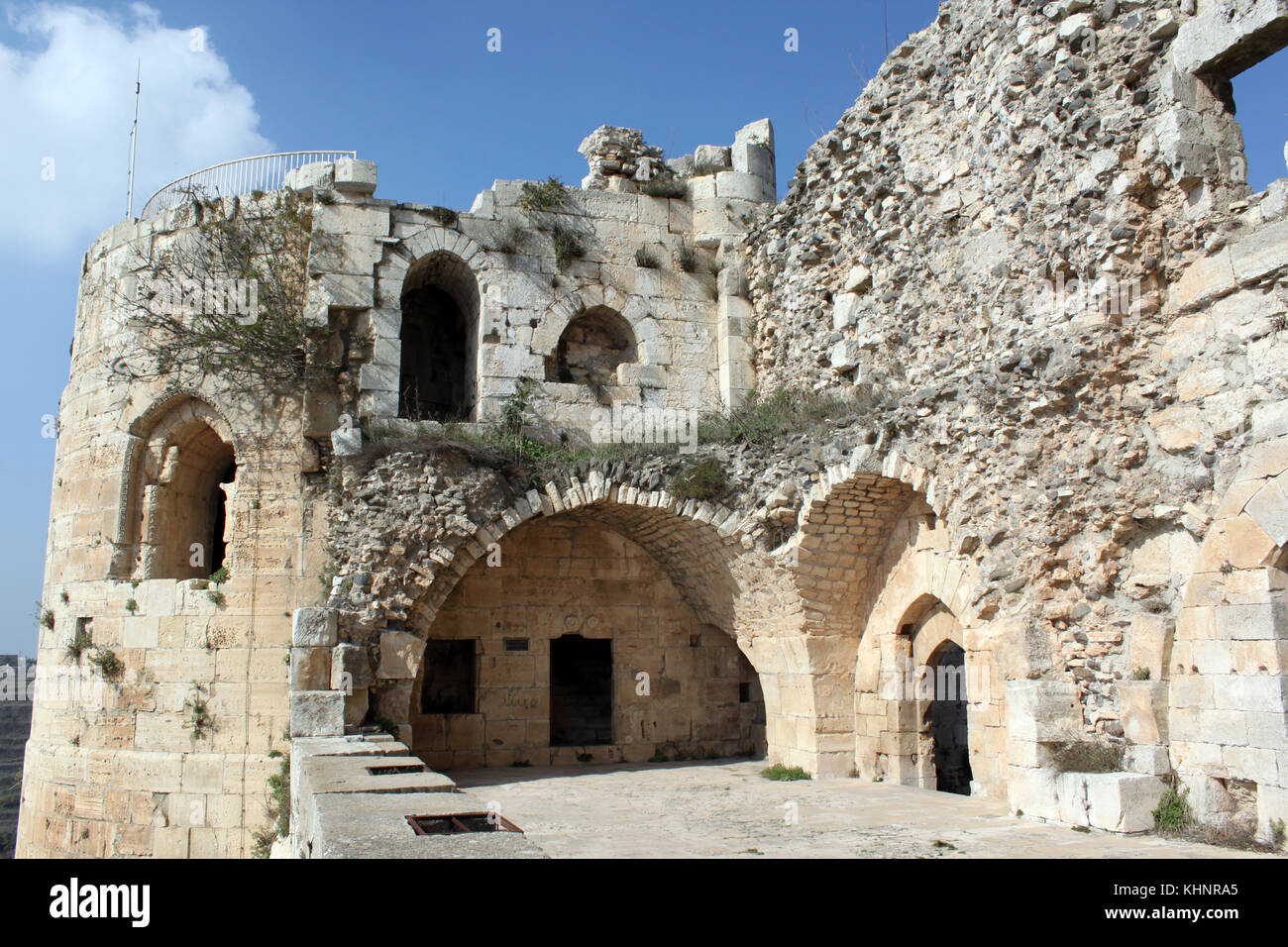 Ruine der Burg krak de Chevalier in Syrien Stockfoto