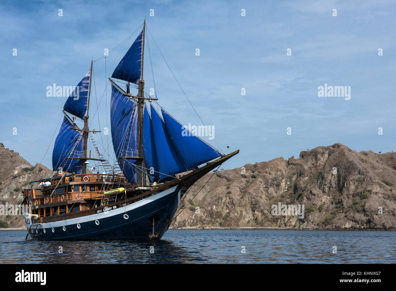 Segelboot, Kleine Sunda-Inseln, Indonesien Stockfoto