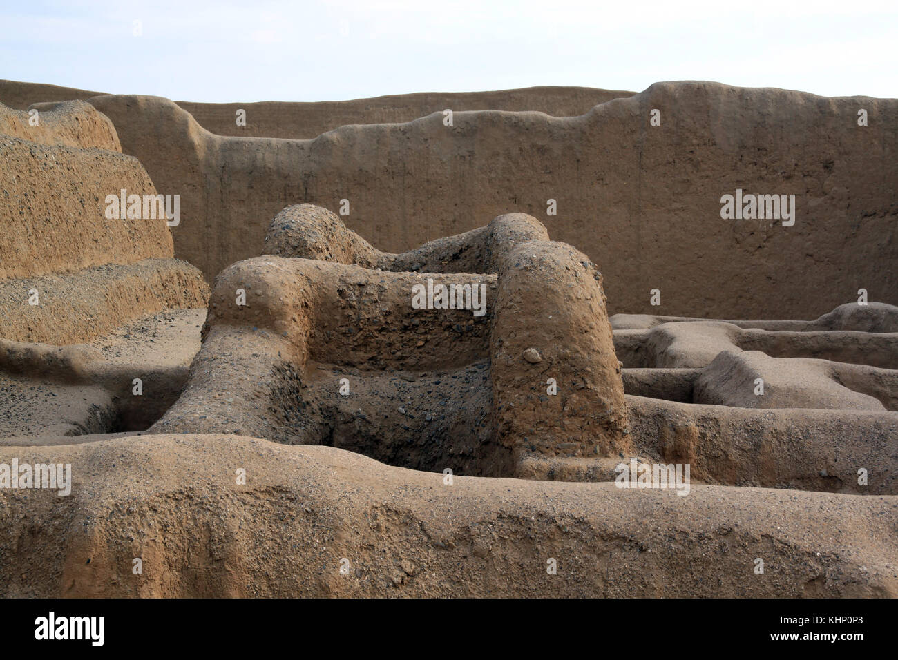 Alte Ruinen von Chan Chan city,Peru Stockfoto