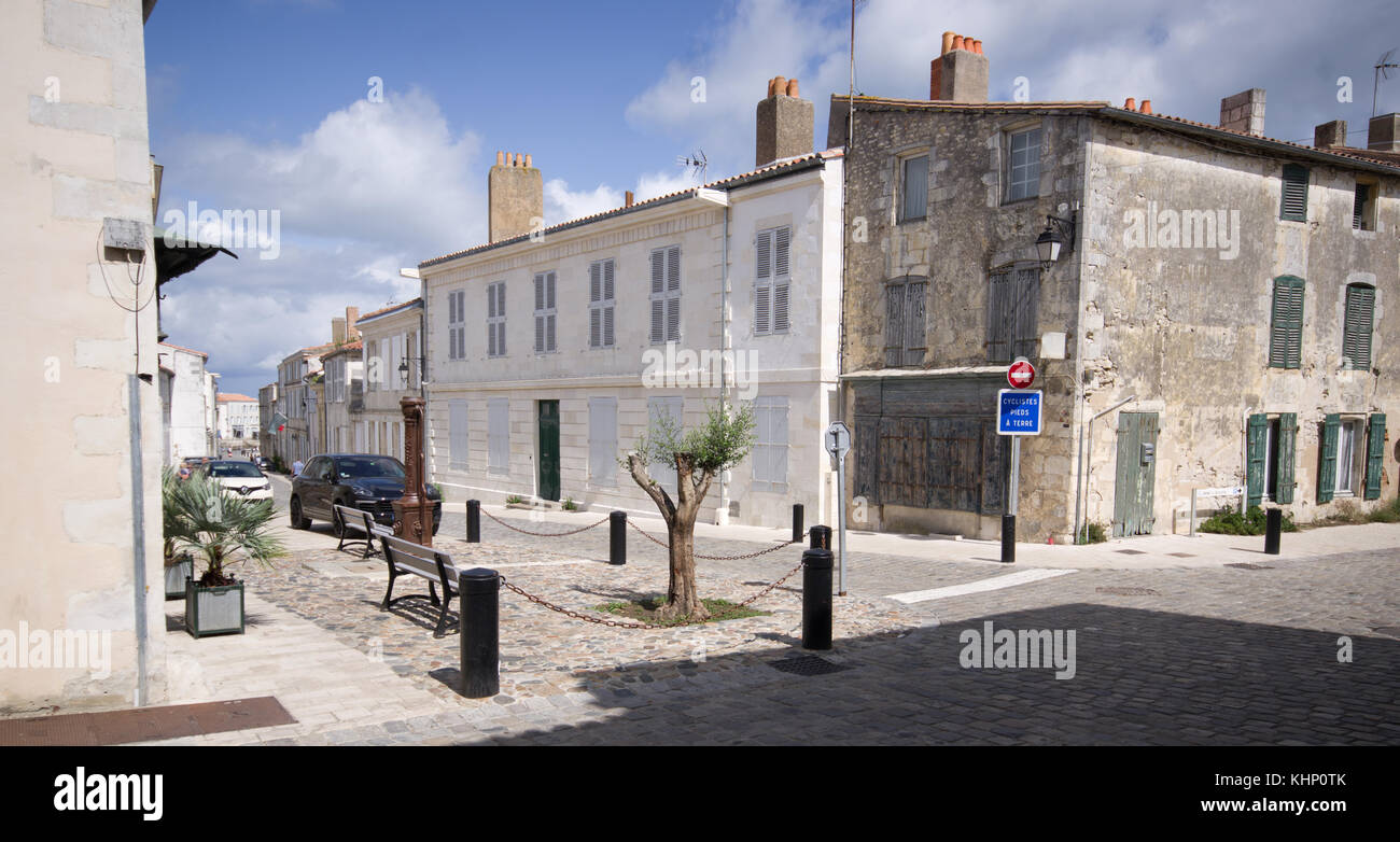 Saint-Martin-de-Ré, ruhigen Straße Stockfoto