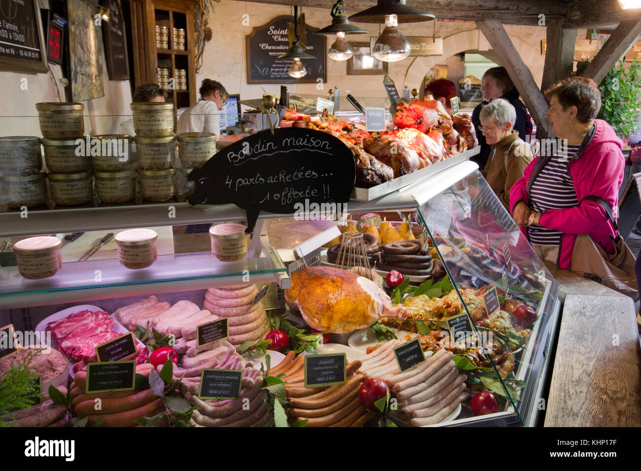 La Flotte Markt charcuterie Stockfoto