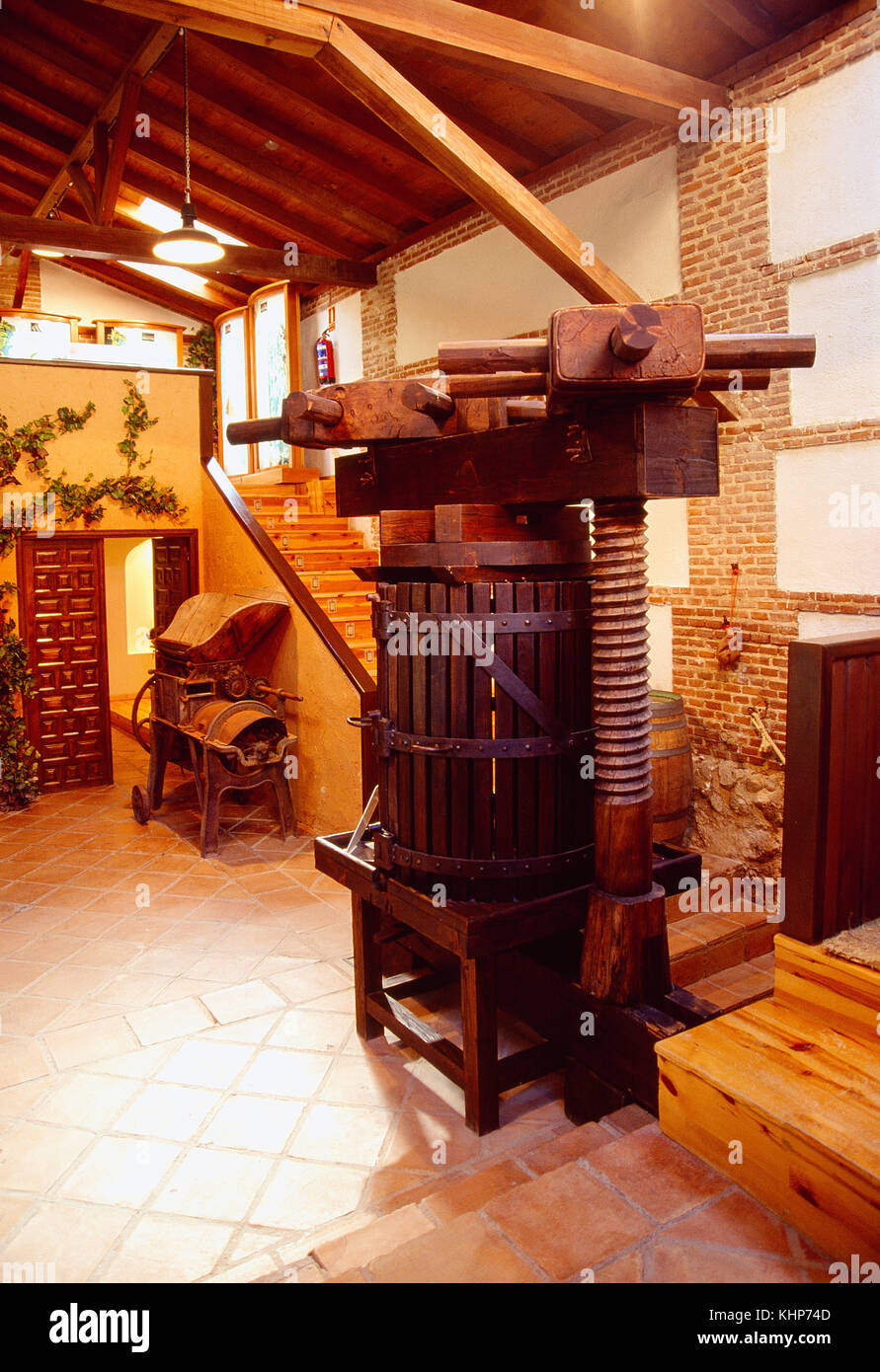 Museo del Vino, Hallenbad. Loulé, Provinz Madrid, Spanien. Stockfoto