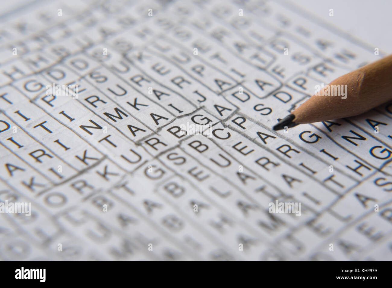 Wort puzzle brain teaser. Brainstorming Konzept Stockfoto