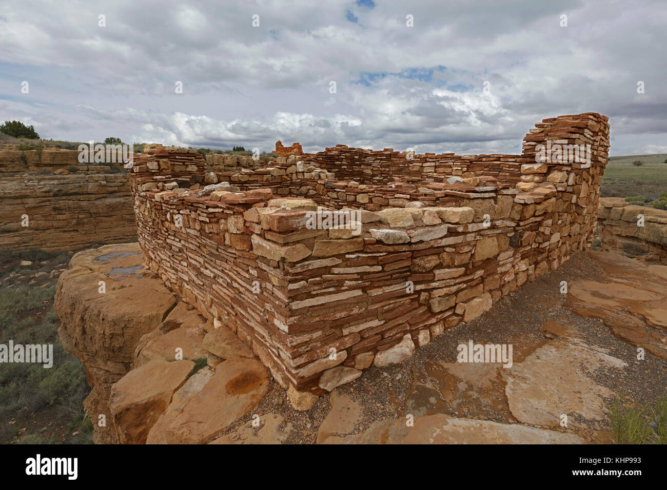 Die untere Box Canyon Wupatki Ruine an. Stockfoto