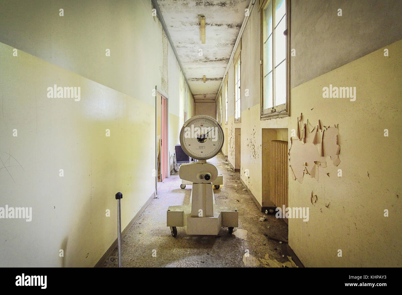 Innenraum des verlassenen psychiatrischen Klinik in colorno, Italien. Stockfoto