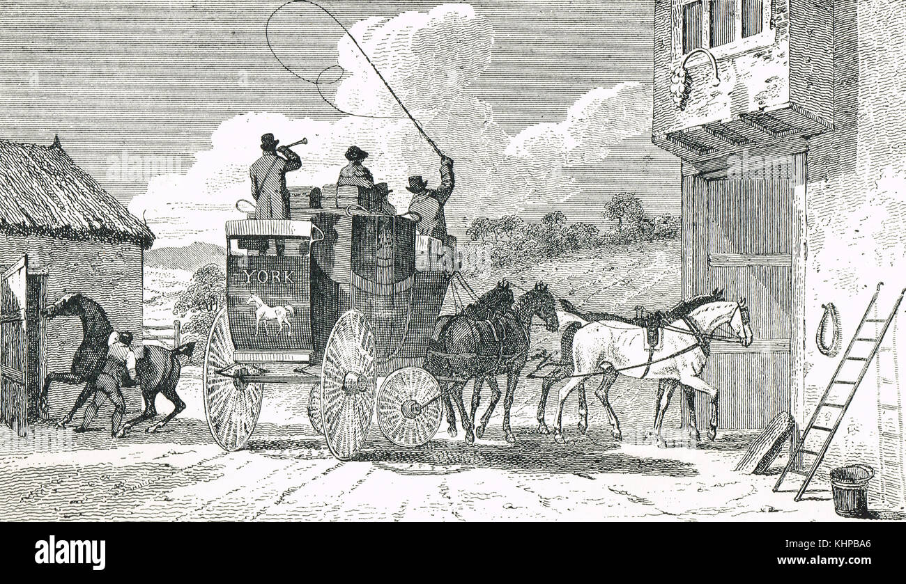 Der York High Flyer Coach, 1812 Stockfoto