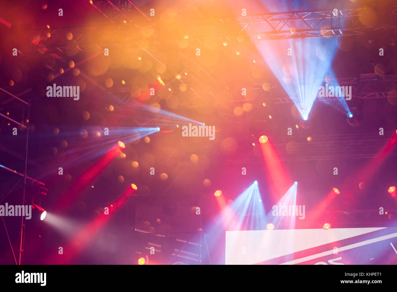 Bunte Bühne leuchtet Stockfoto
