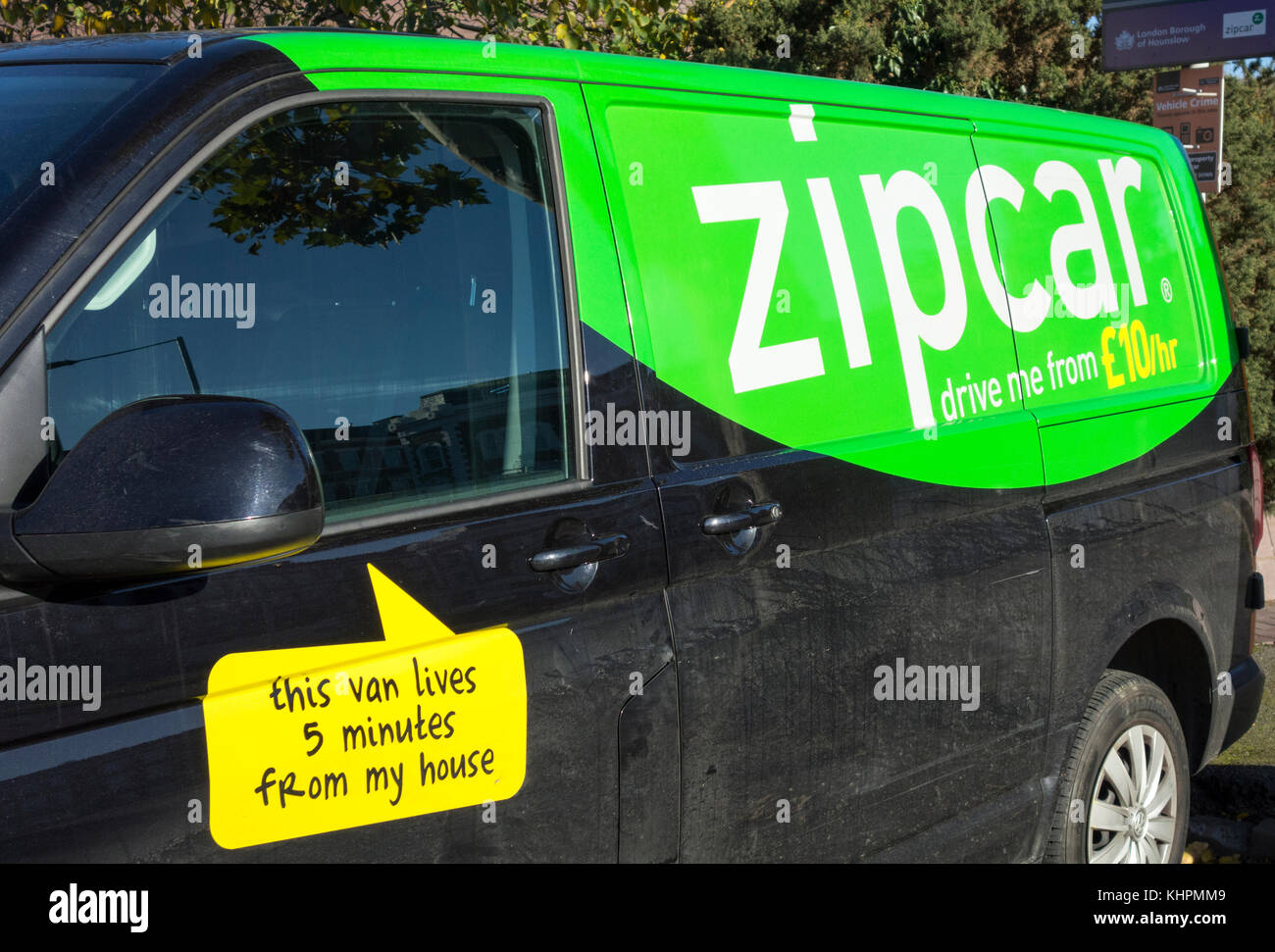 Zipvan und Zipcar Self Drive van Autovermietung in London, Großbritannien Stockfoto