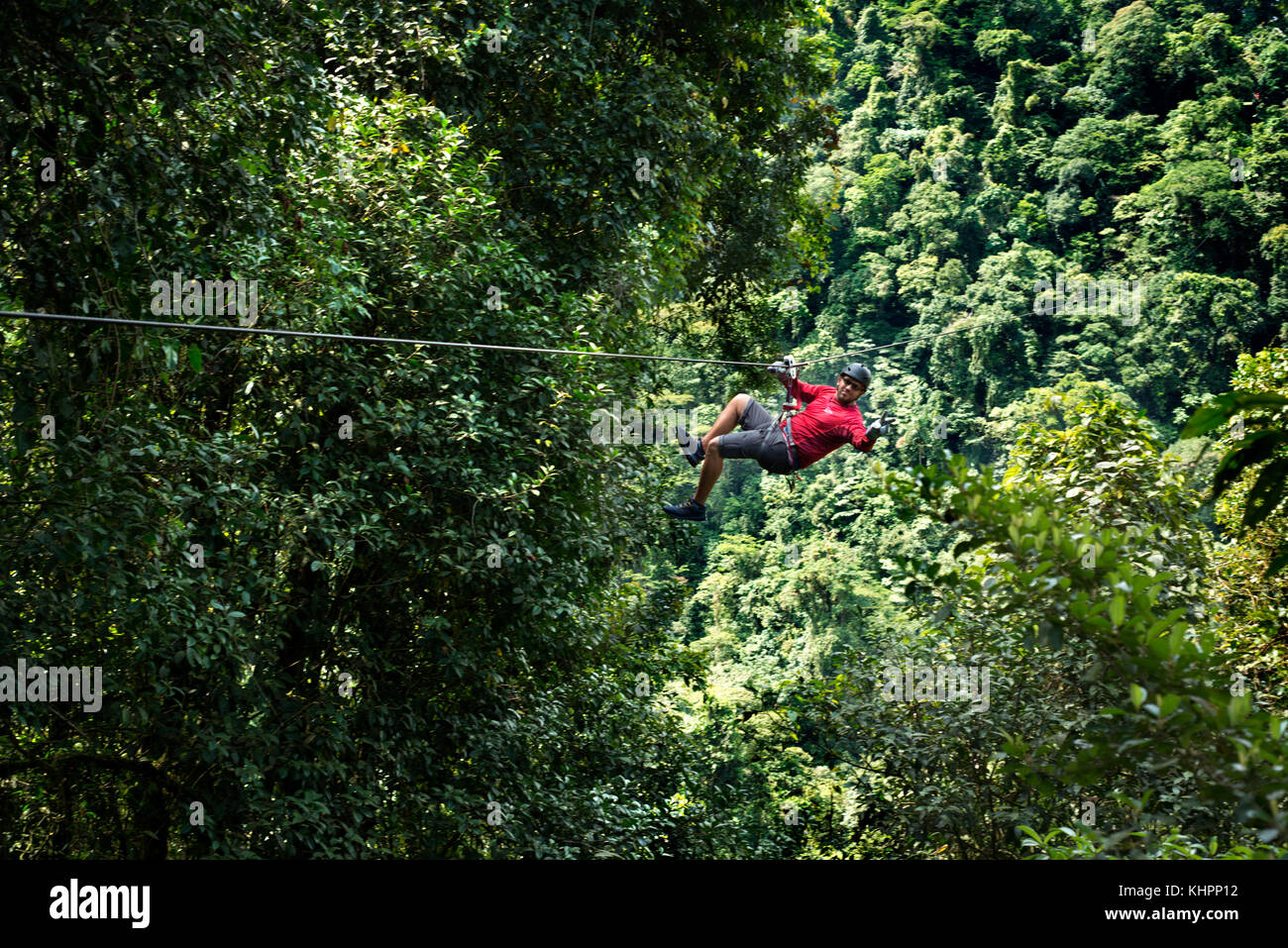 Zipe Linie Vordach in Arenal Costa Rica Mittelamerika. Stockfoto