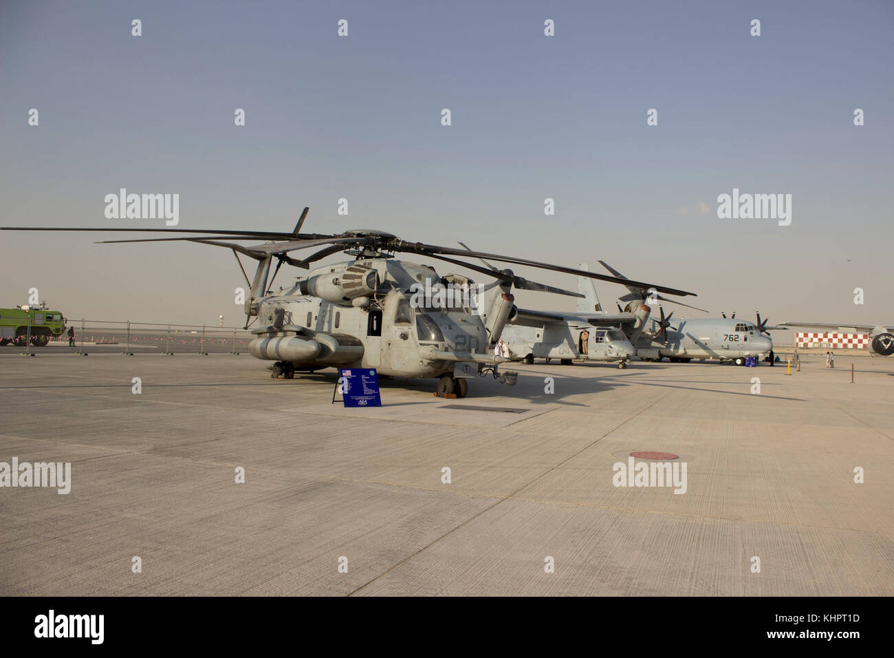 CH-53E Super Stallion inszeniert als eine statische Anzeige während der Dubai Airshow, Nov. 14, 2017. Die Stockfoto