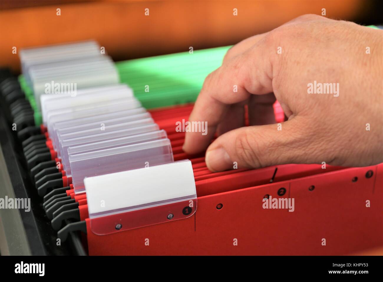 Ein Konzept Bild eines bunten registrieren Binder mit Kopie Raum Stockfoto