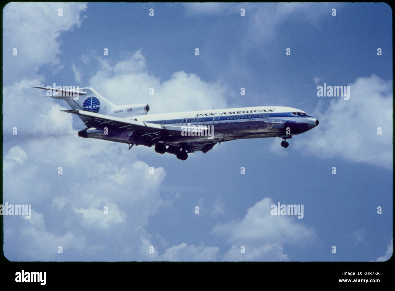 Pan American Airlines Boeing 727-21 düsengetriebene In-flight, 1960 Stockfoto