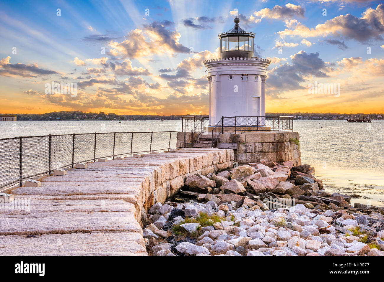 South Portland, Maine, USA das Portland-Wellenbrecher-Licht. Stockfoto