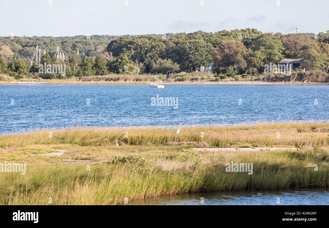 Tor zu den privaten Hamptons in Eastern Long Island, NY Stockfoto