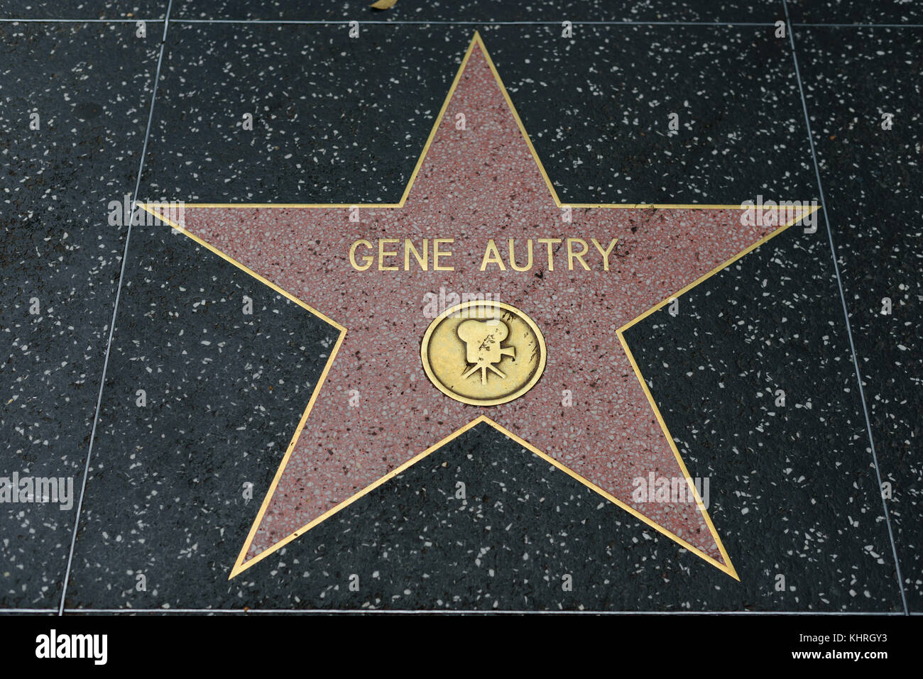 HOLLYWOOD, CA - DEZEMBER 06: Gene Autry Star auf dem Hollywood Walk of Fame in Hollywood, Kalifornien am 6. Dezember 2016. Stockfoto