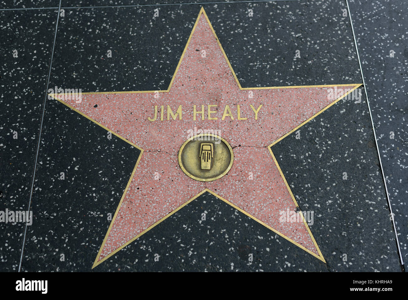 HOLLYWOOD, CA - DEZEMBER 06: Jim Healy Star auf dem Hollywood Walk of Fame in Hollywood, Kalifornien am 6. Dezember 2016. Stockfoto