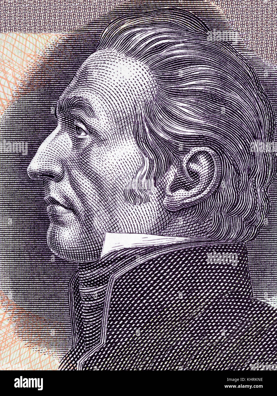 José Gervasio artigas Portrait von uruguayischen Pesos Stockfoto