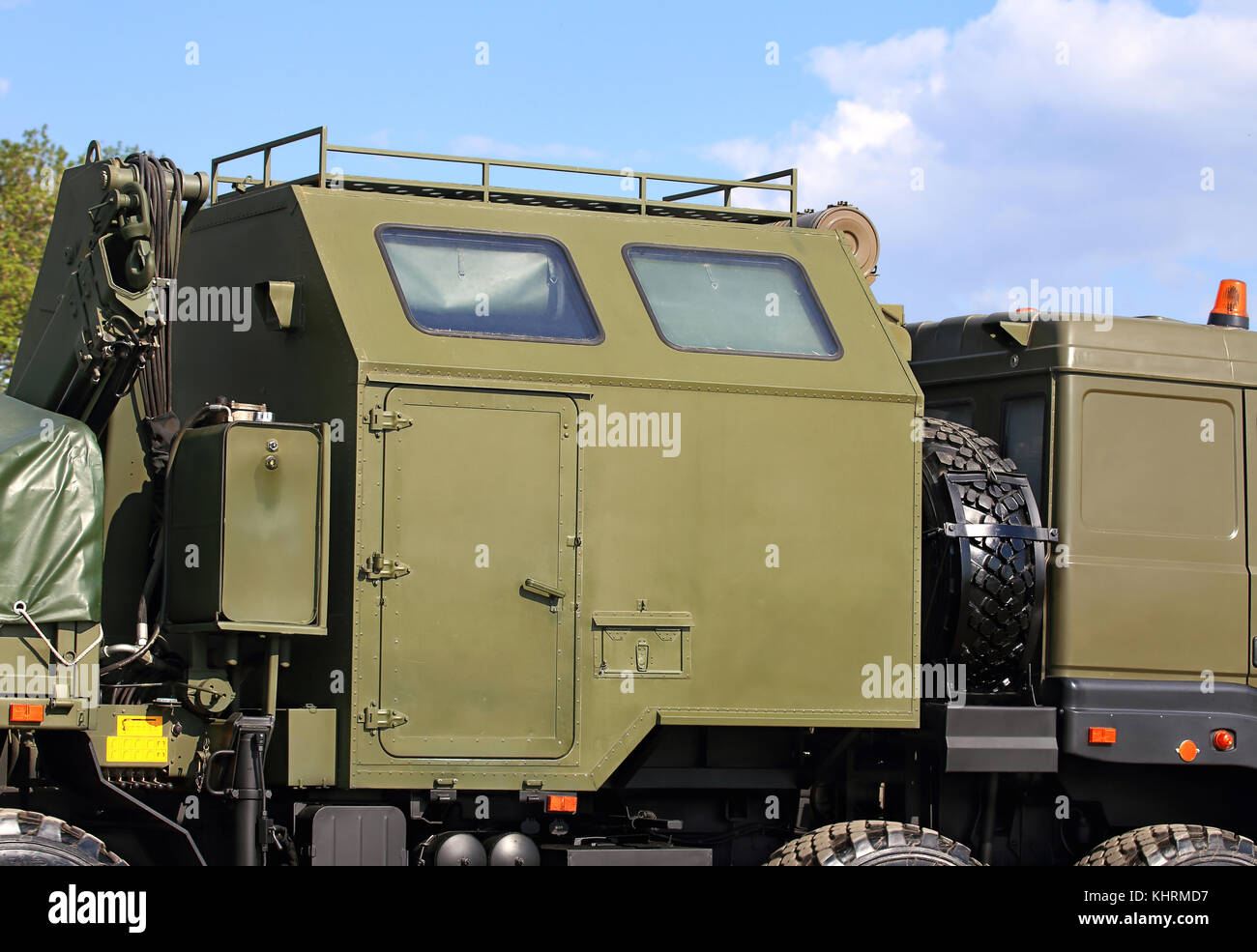 Box des Fahrzeugs für die technische Unterstützung der Armee Einheiten Stockfoto