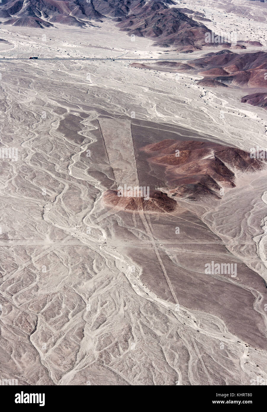 Luftaufnahme der spektakulären Nazca-linien, Peru Stockfoto