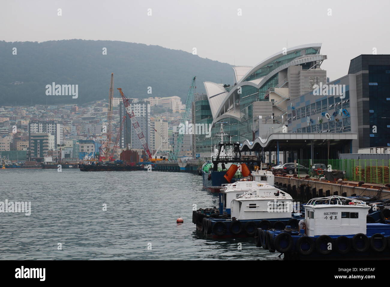 Hafen Port in Busan, Südkorea Stockfoto