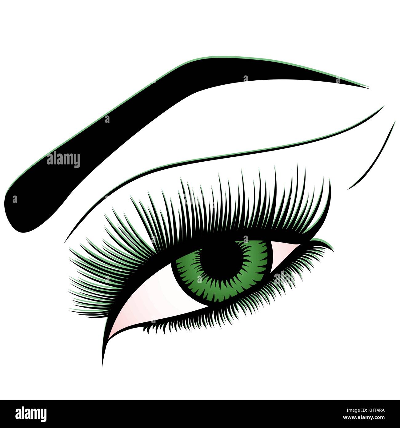 Menschliche Auge mit grünen Iris, vektor design Element isoliert auf dem weißen Hintergrund Stock Vektor