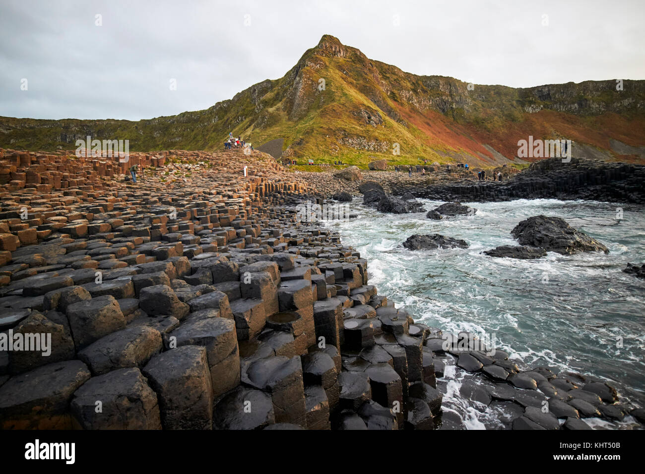 Abend am Giants Causeway County Antrim Nordirland uk Stockfoto