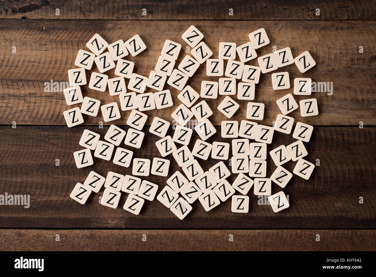 Gruppe von Alphabet fliesen Buchstabe z-letter day Konzept z Stockfoto