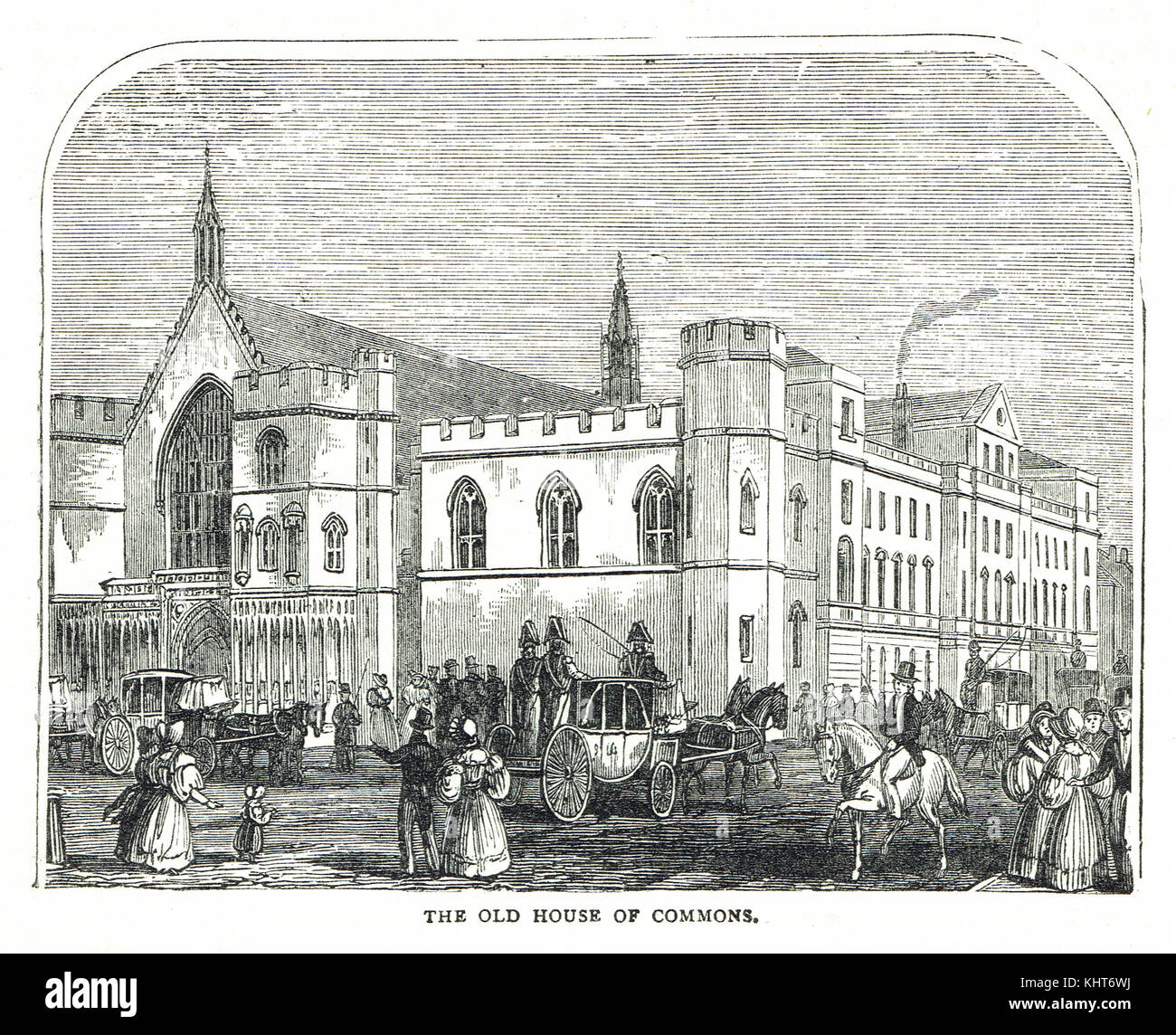 Das alte Haus von Commons, vor Feuer von 1834 Stockfoto