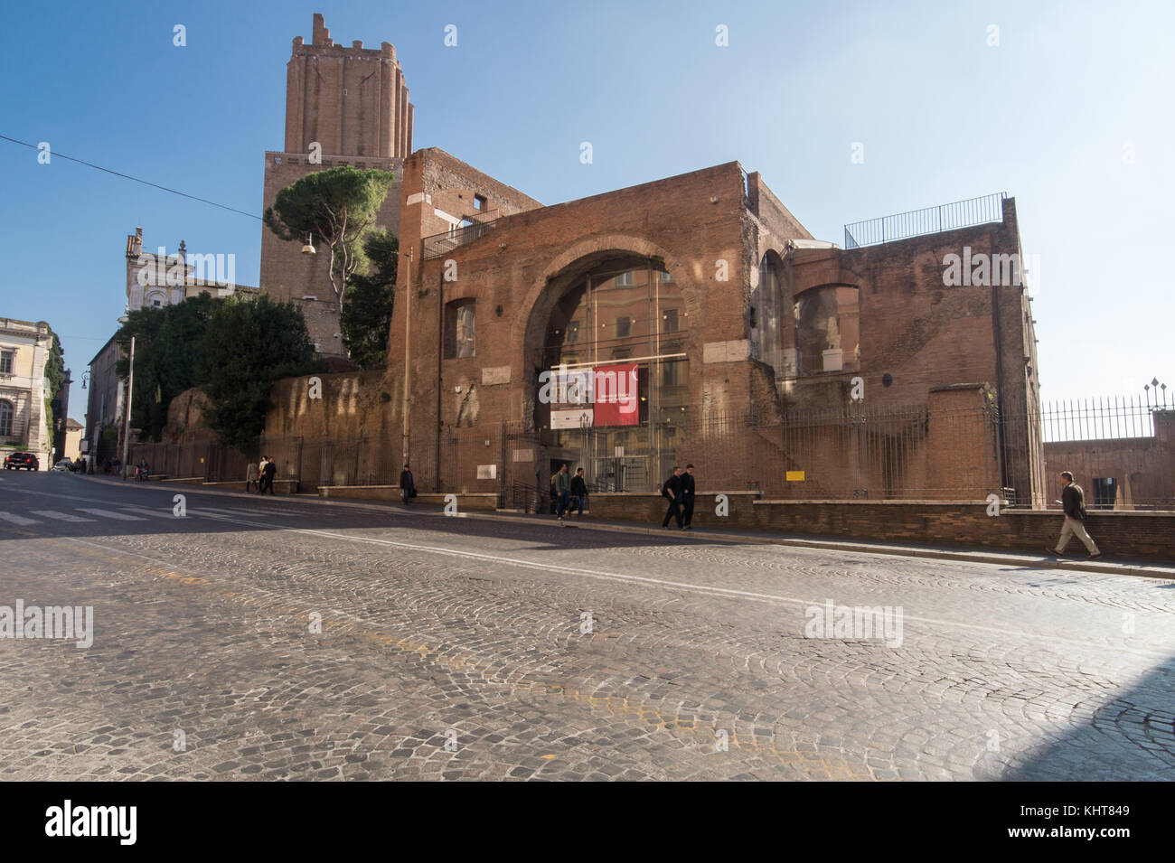 Imperial Fora (Foren) Archäologisches Museum, Trajans Markt, Rom, Außenansicht Stockfoto