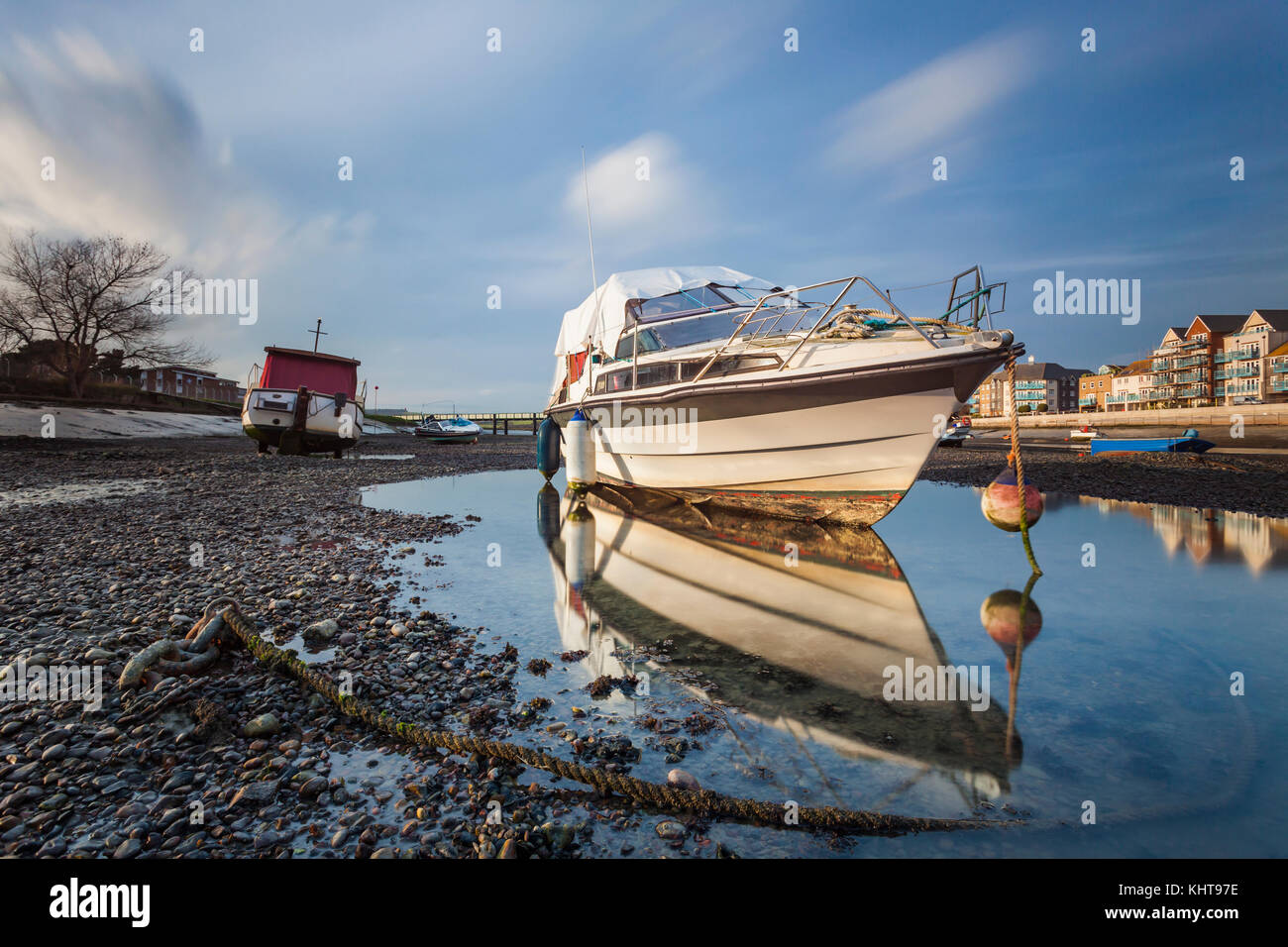 Herbst am Fluss in der Nähe von adur Shoreham-by-Sea, West Sussex, England. Stockfoto