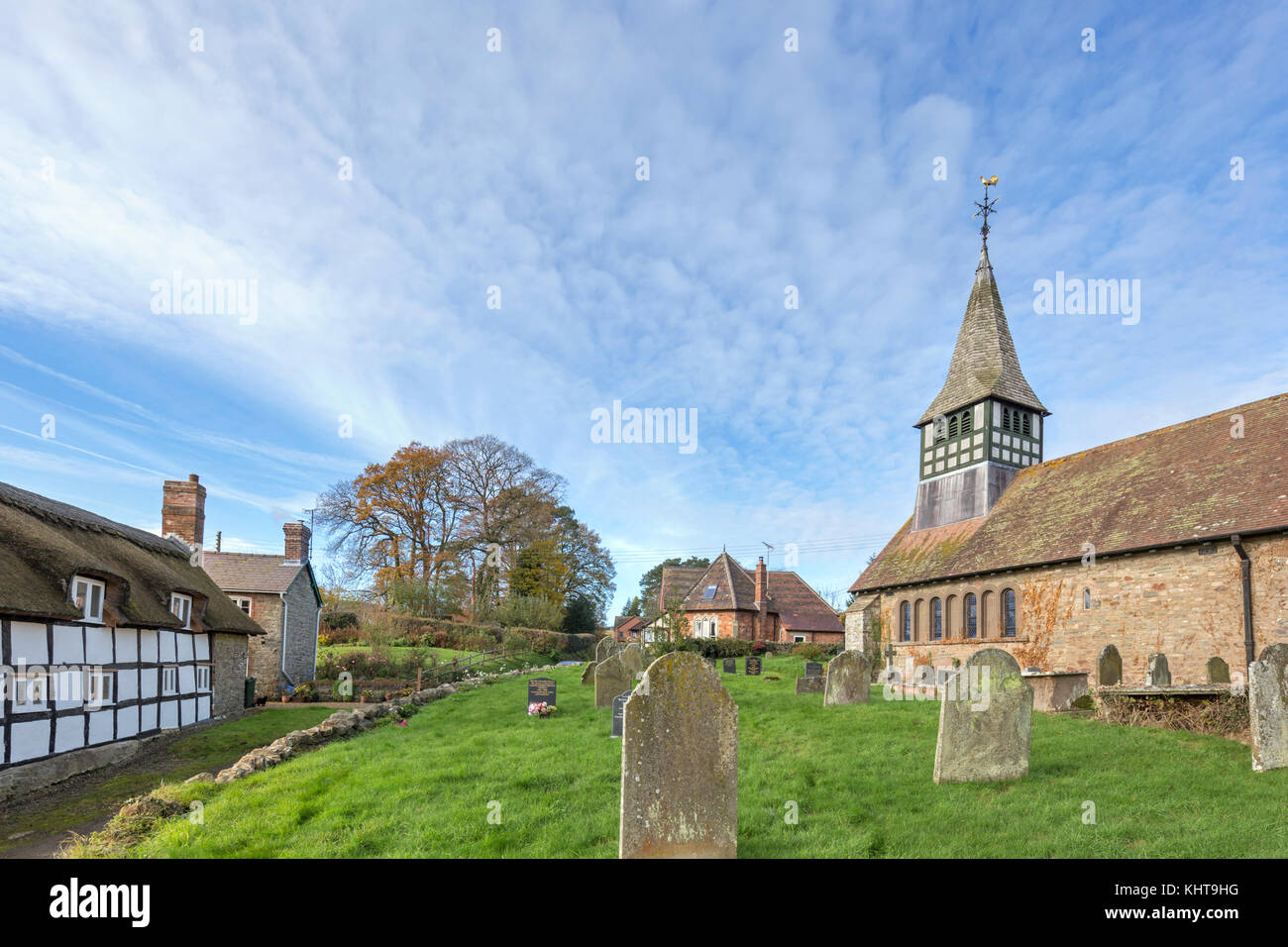 Die Marienkirche im Dorf Bedstone, Shropshire, England, Großbritannien Stockfoto