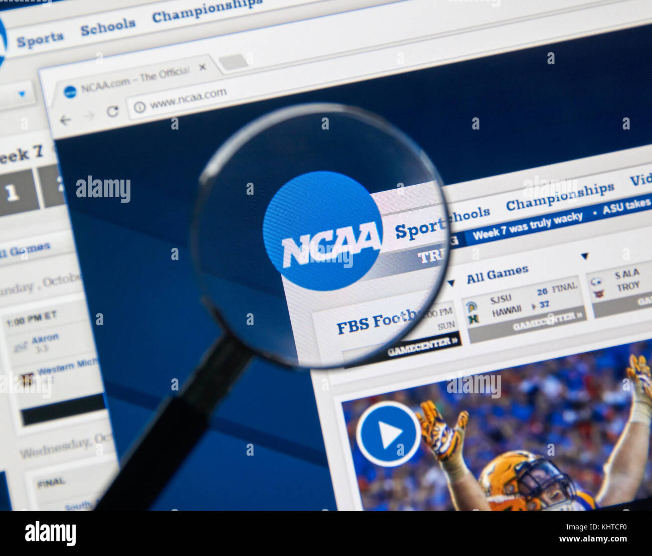 Montreal, Kanada - 7 November, 2017: ncaa Webseite. der National Collegiate Athletic Association ist Mitglied - led-Organisation, die sich das Wohl. Stockfoto