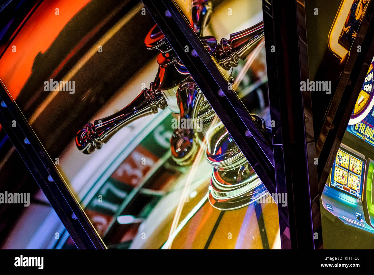 Casino Thema. Goldene roulette Rad Nahaufnahme. Stockfoto