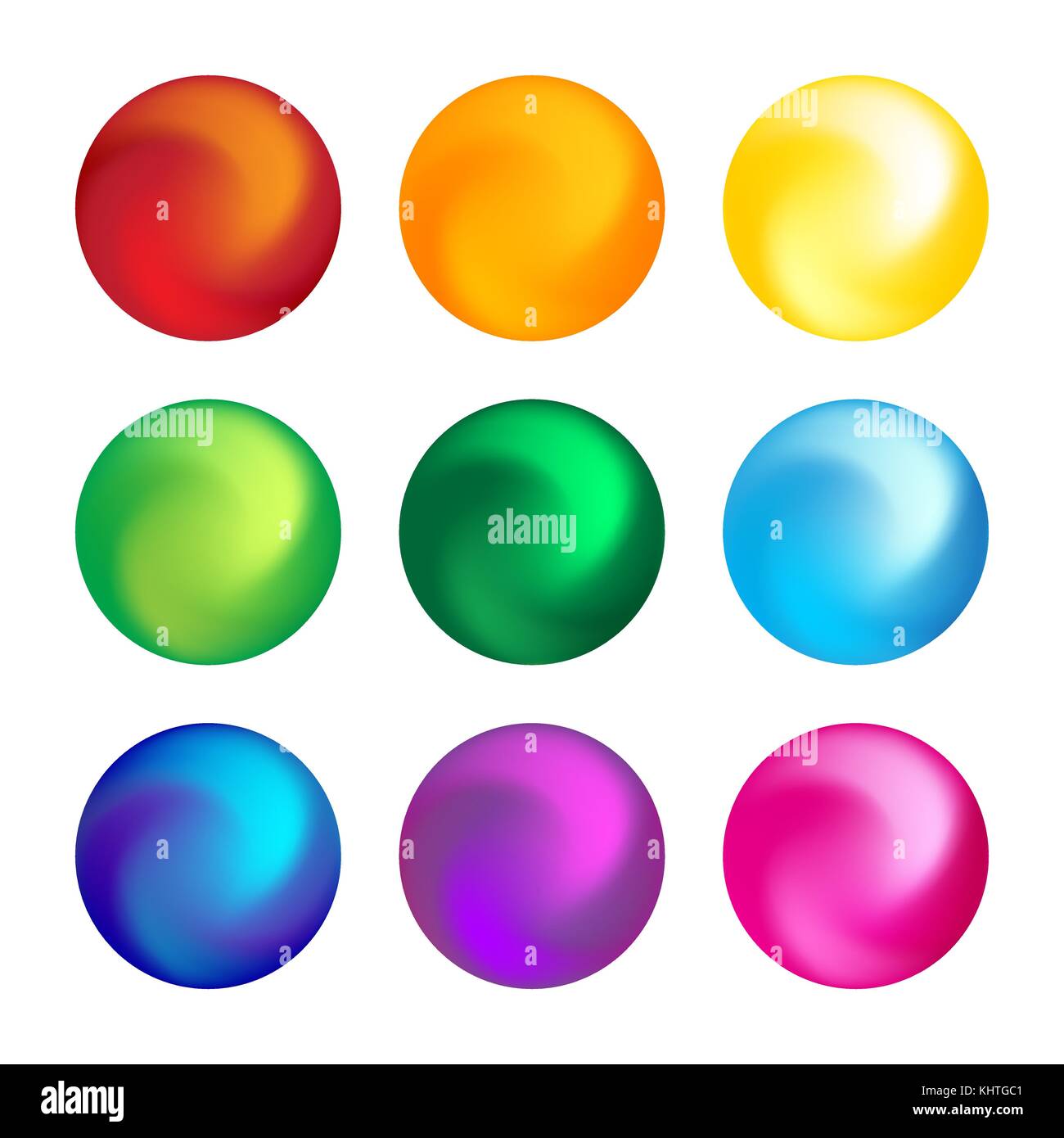 Regenbogen Farbe Kugel dreidimensionalen Set Design Element. Vector Illustration. Stock Vektor