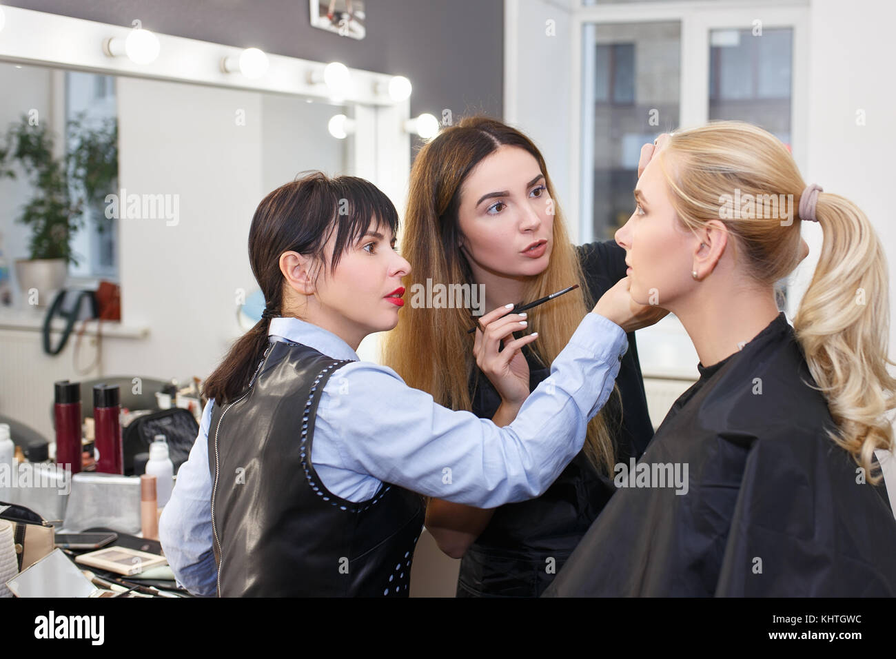 Make-up Tutorial Lektion Stockfoto