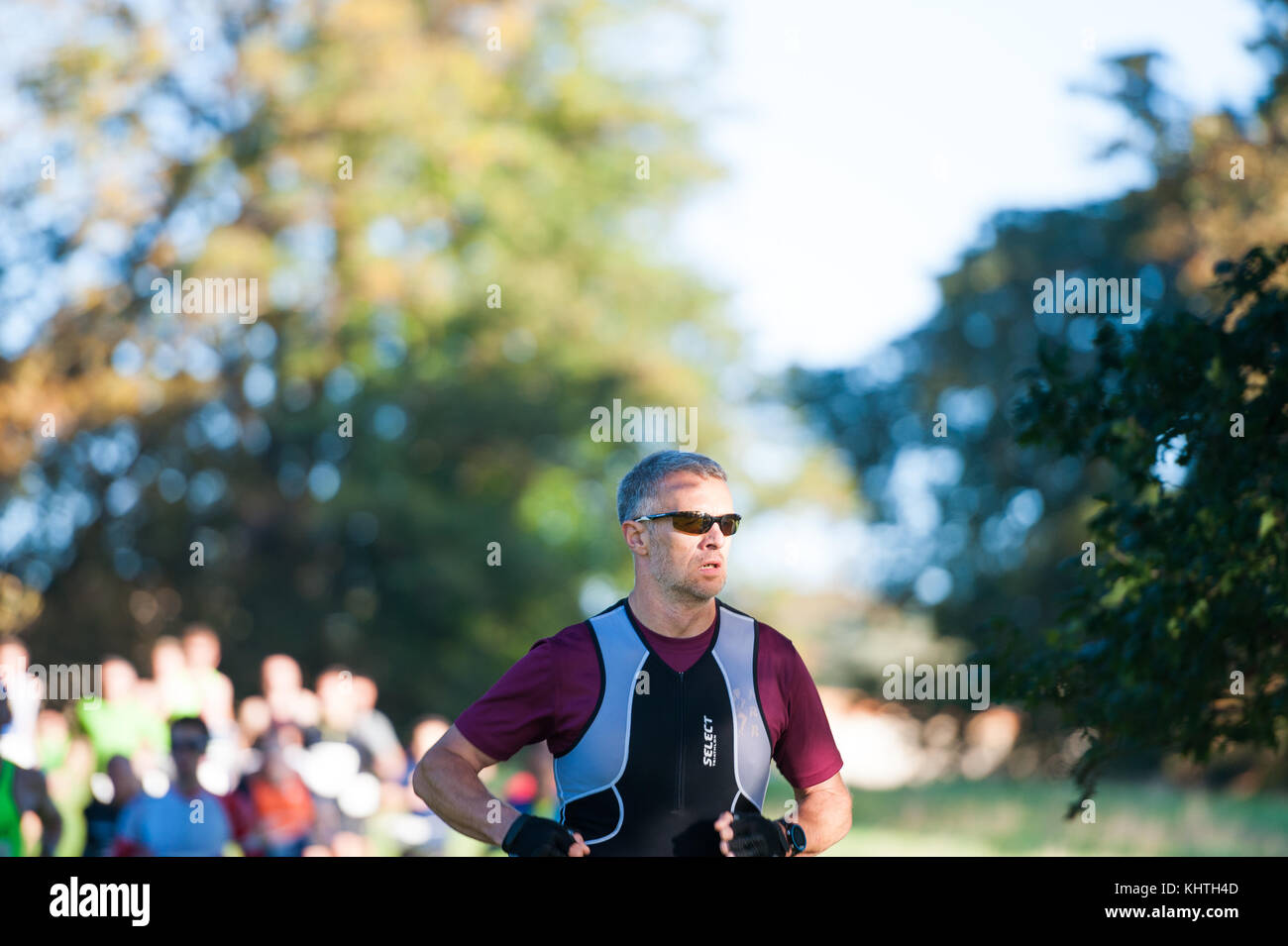 Wellingborough Zyklen duathlon Racing Event auf dem Gelände des Schloss Ashby gehalten, Northamptonshire. Stockfoto