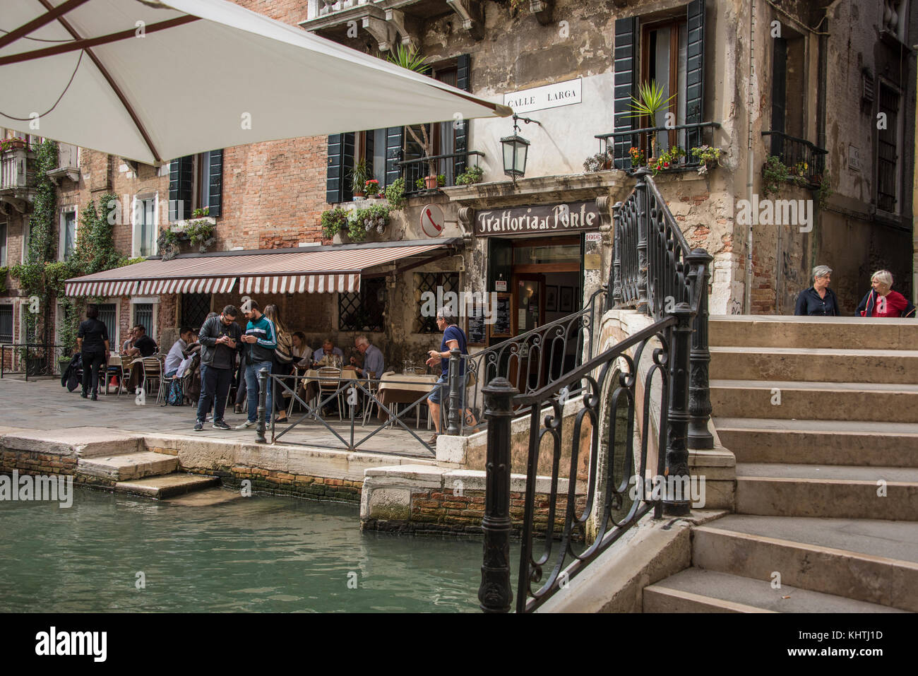 Trattoria Al Ponte auf fondamento del megiol, Venedig Stockfoto