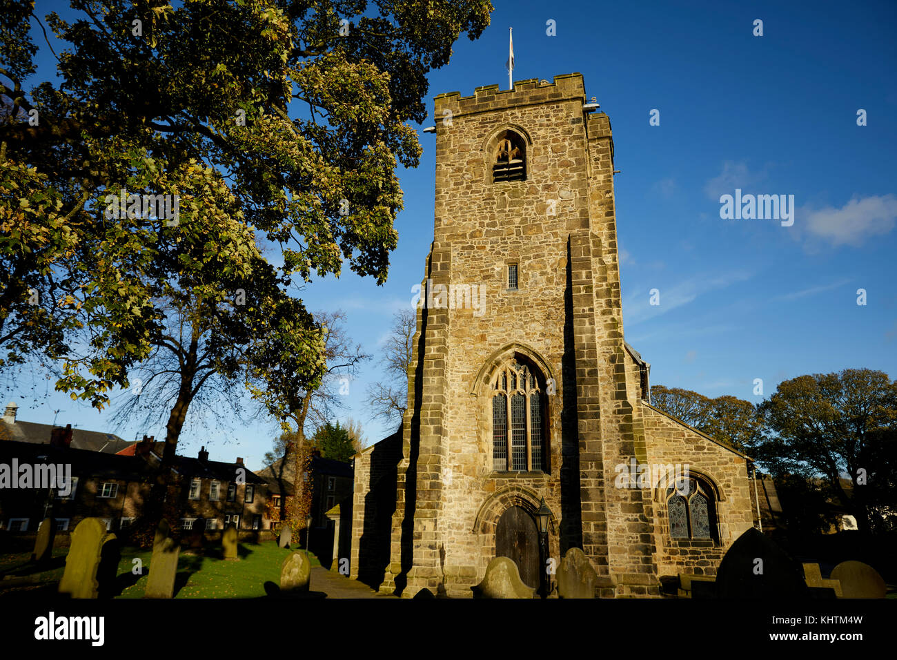 Herbst in Ribble Valley St. Maria und alle Heiligen eine anglikanische Kirche im Dorf Whalley in Lancashire, Stockfoto