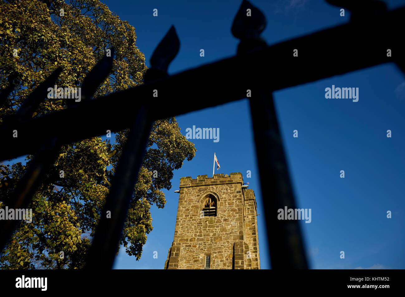 Herbst in Ribble Valley St. Maria und alle Heiligen eine anglikanische Kirche im Dorf Whalley in Lancashire, Stockfoto