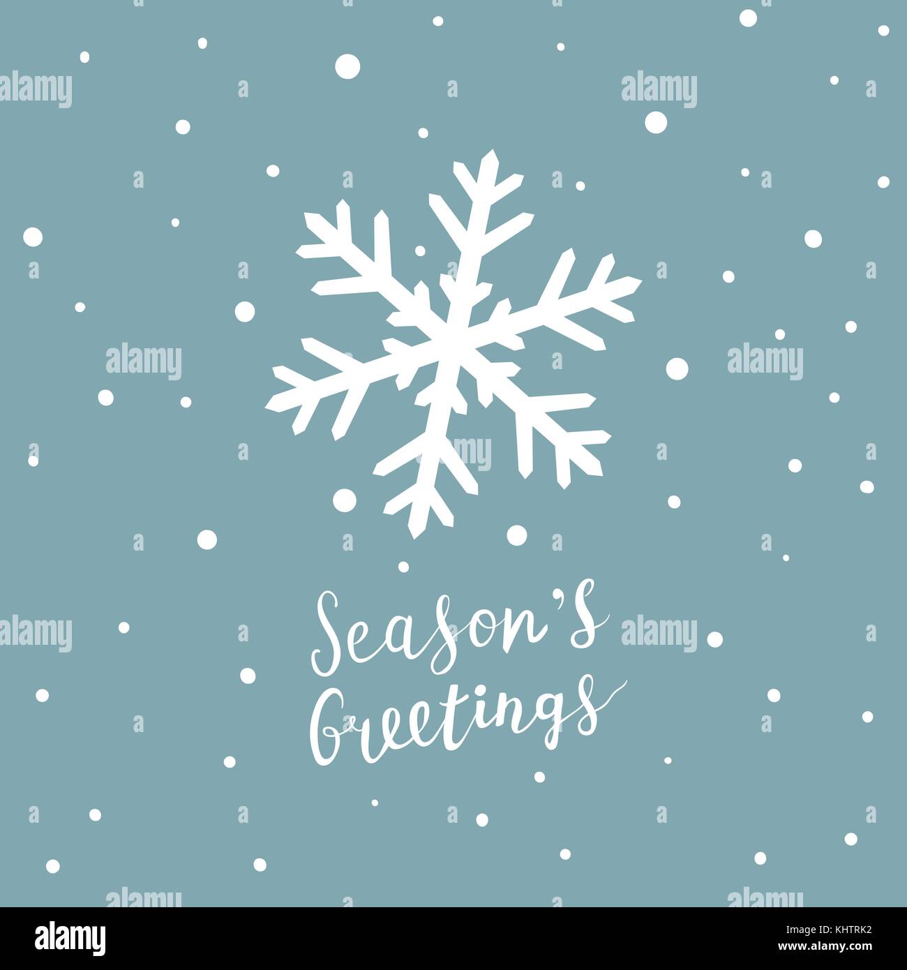 Weihnachtskarte mit Schneeflocke und handschriftliche Schriftzug, Weihnachten Design Elemente Stock Vektor