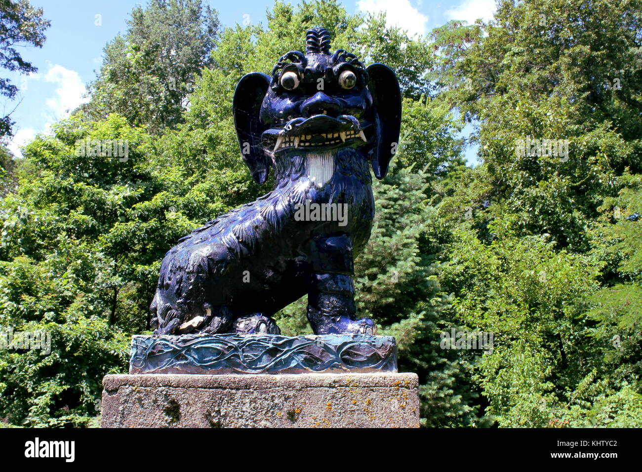 Fu hund Statue in der fu Hund garten Allerton Park in Monticello, Il Stockfoto