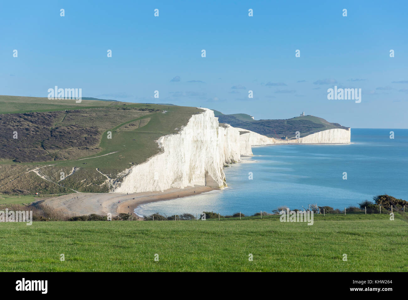 Sieben Schwestern Klippen von Seaford Head Nature Reserve, Seaford, East Sussex, England, Vereinigtes Königreich Stockfoto