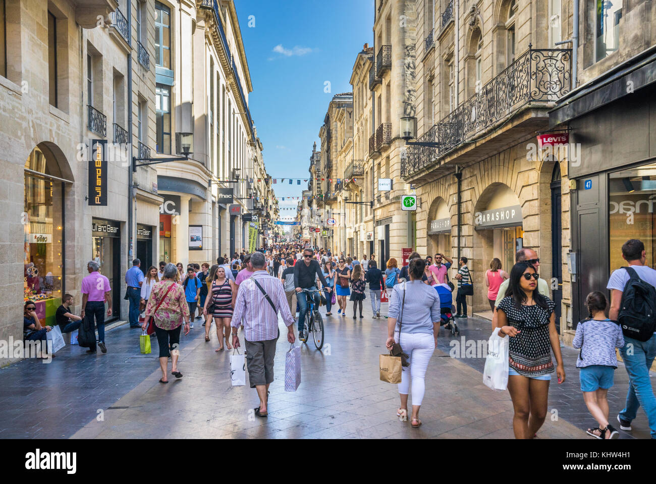 Frankreich, Gironde, Bordeaux, Rue Sainte-Catherine, beliebtesten Einkaufsmöglichkeiten Bordeaux's Street Stockfoto