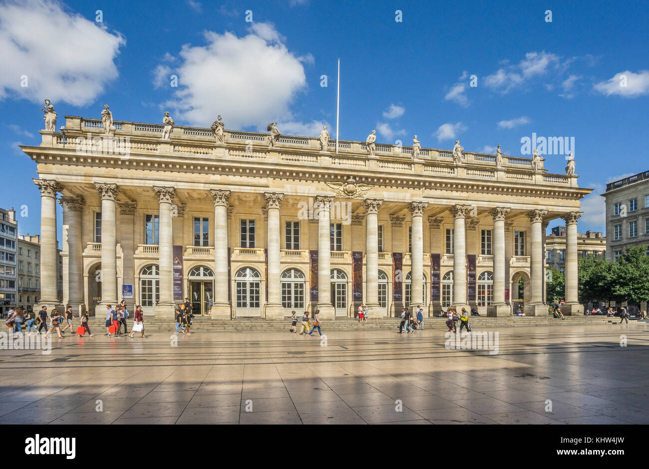 Frankreich, Gironde, Bordeaux, Place de la Comédie, mit Blick auf die Grand Théâtre de Bordeaux Stockfoto