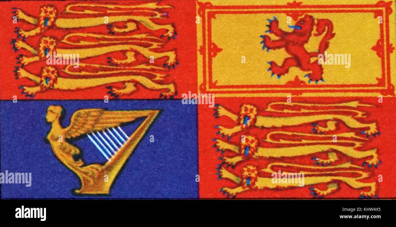 Abbildung: Darstellung der Flagge der Royal Standard. Vom 20. Jahrhundert Stockfoto