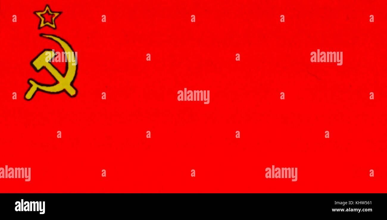 Abbildung: Darstellung des Staates und der Merchant flag der russisch-sowjetischen Föderativen Sozialistischen Republik. Vom 20. Jahrhundert Stockfoto