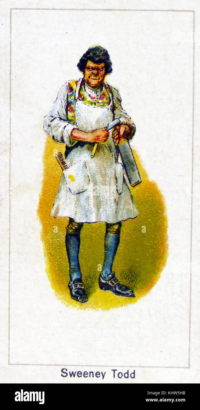 Porträt des fiktiven Charakters Sweeney Todd, der zuerst als Bösewicht der Viktorianischen Penny Dreadful" die Perlenkette' (1846-1847) erschienen. Vom 19. Jahrhundert Stockfoto