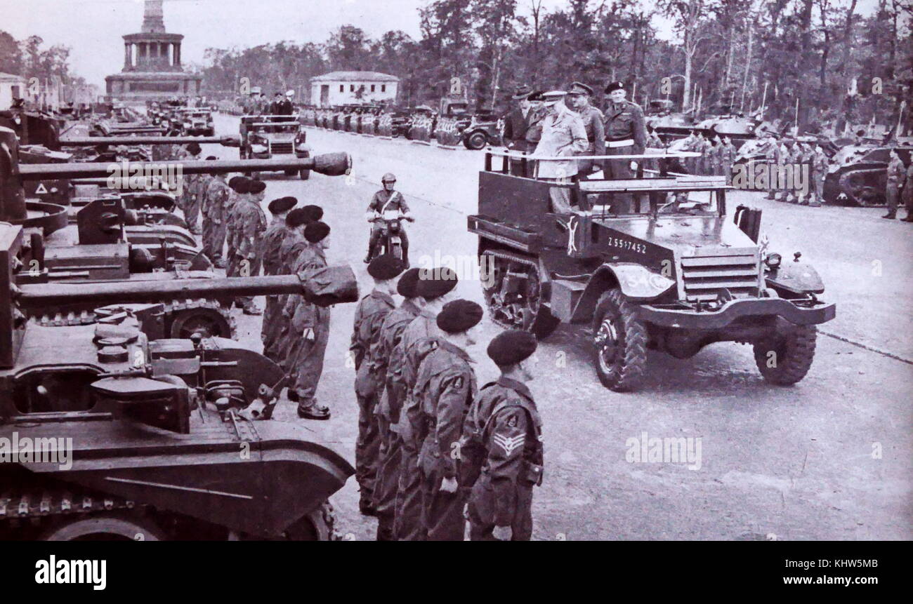 Foto während der britischen Sieg Parade, am Ende des Zweiten Weltkriegs, in Berlin, Deutschland. Vom 20. Jahrhundert Stockfoto
