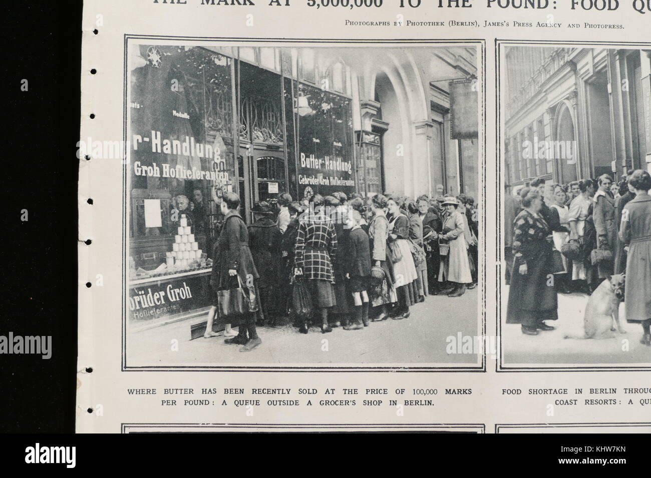 Foto außerhalb einer Butter shop, wo Butter vor kurzem zum Preis von 100.000 Mark pro Pfund verkauft wurde. Vom 20. Jahrhundert Stockfoto