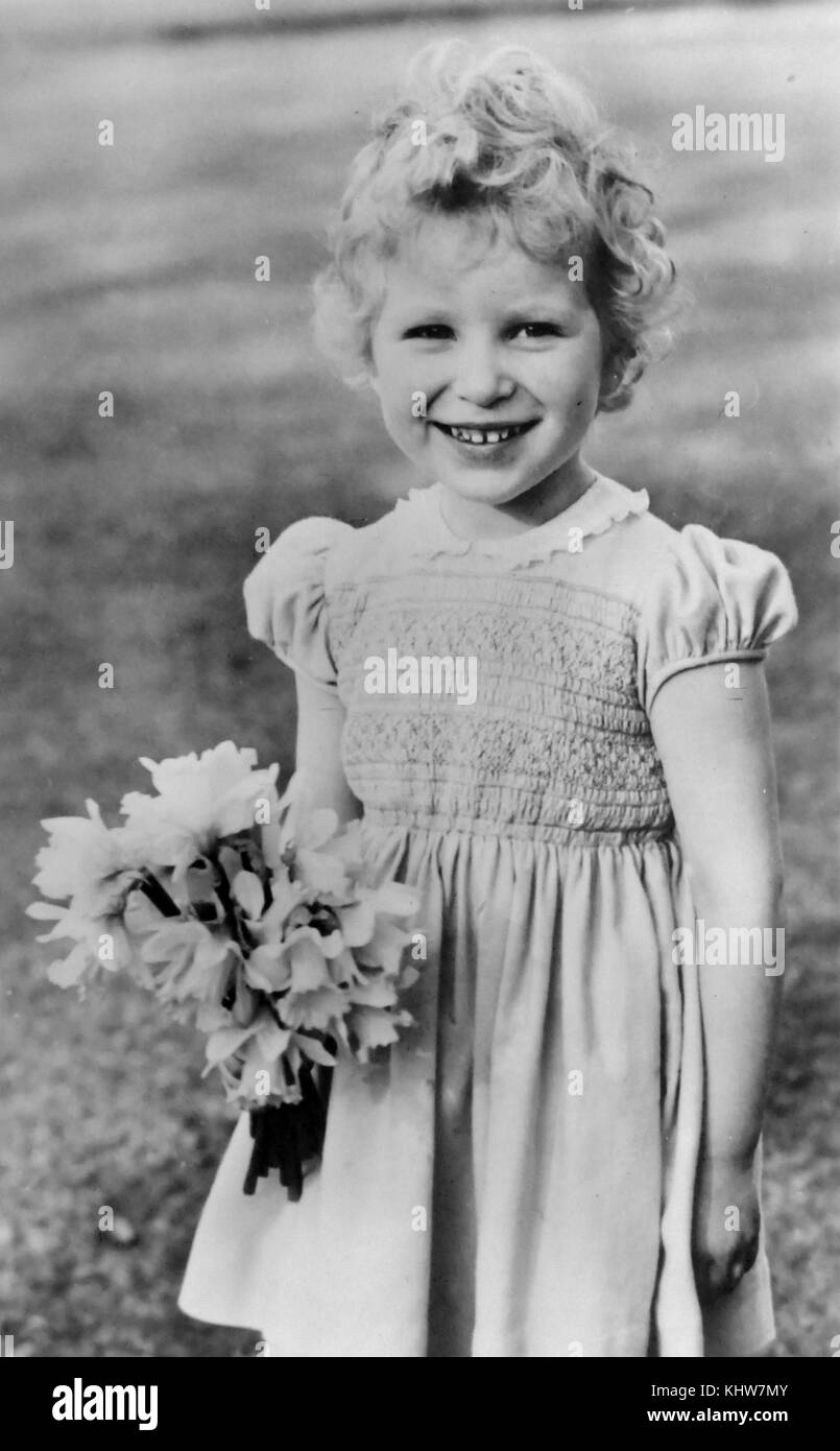 Fotografische Porträt der Anne, Princess Royal (1950-) das zweite Kind und einzige Tochter von Königin Elizabeth II. und Prinz Philip, Herzog von Edinburgh. Vom 20. Jahrhundert Stockfoto